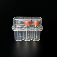 Boîte de rangement transparente en PP à 3 compartiments de 3 ml avec couvercle à fermeture sécurisée, résistante aux produits chimiques, en vrac, OEM, haute qualité pour essences biologiques