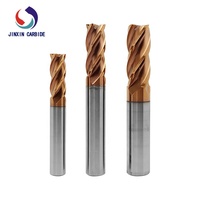 Fraise à queue plate en carbure HRC55 à 4 cannelures avec revêtement TiAlN en acier au tungstène pour usinage CNC de métaux, fabriquée à Zhuzhou