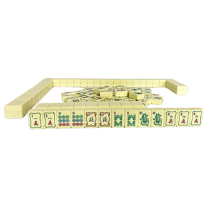 Vente en gros professionnelle # Jeu de Mahjong en mélamine américain de 32 pièces pour jeux de casino, logo personnalisé jaune - Product Image 2