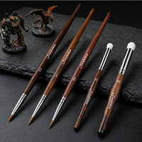 Pinceaux miniatures Fontainebleau en poils de zibeline naturel Kolinsky avec manche en noyer pour la peinture de figurines Citadel