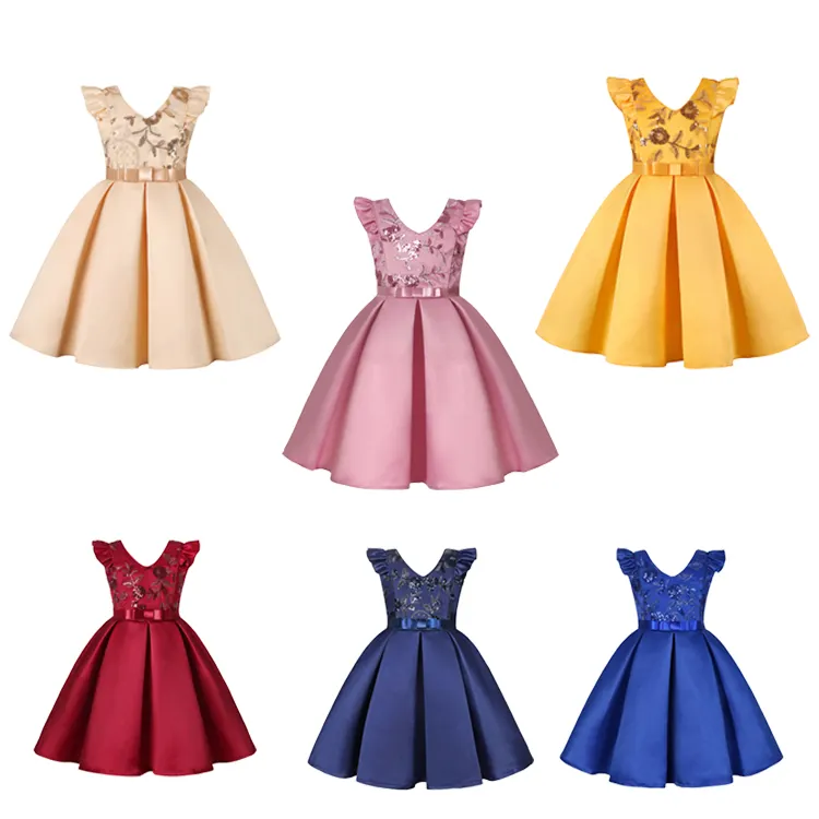 Boutique Prinzessin Blumen mädchen Kleid Sommer Tutu Hochzeit Geburtstags feier Kinder kleider Für Mädchen Teenager Prom Designs Kleid 2-10Y