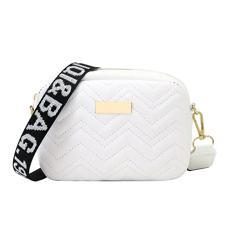 Vente en gros de broderie de style coréen large sangle PU téléphone portefeuille sac à bandoulière sac à bandoulière personnalisé