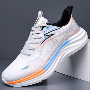 Running Shoes Men Mesh Upper Rubber Outsole <b>EVA</b> Midsole Spring Lightweight Breathable Casual Sport Shoes - Product Image 1