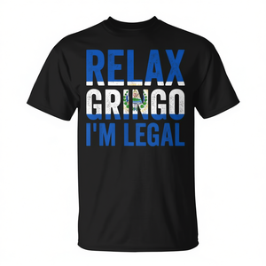 T-shirt da uomo Relax Gringo I'm Legal El Salvador, abbigliamento casual - Product Image 2