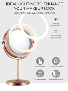 Hoge Kwaliteit Goud Led Licht Make-Up Tafel Spiegel Vrijstaande Badkamer Cosmetische Spiegels Voor Thuis - Product Image 5