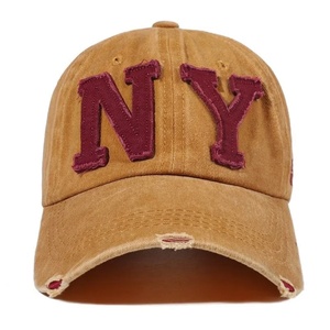 High Quality Customized Embroidery <b>Waterproof</b> Sporty Fruit Applique Distressed New York Baseball <b>Cap</b> for Unisex - Product Image 4