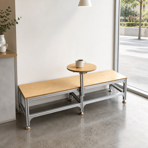 现代客厅家具咖啡厅长凳桦木板储物柜咖啡奶茶两用桌 - Product Image 3