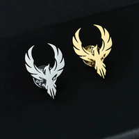 Broche d'Épaule Ailes d'Oiseau Dorées en Acier Inoxydable 316L – Élégante Broche Animale pour Hommes et Femmes, Accessoire Vestimentaire