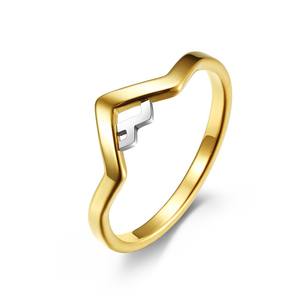 Geometric Titanium Steel Ring Black And Gold Color <b>Block</b> Irregular <b>Shape</b> Women's Fashion Jewelry Gift - Product Image 5