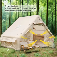 Grande tente familiale d'extérieur pour le camping, imperméable, en toile Oxford PVC, gonflable, quatre saisons, portable, à double couche