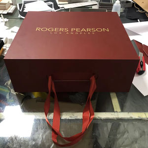 Модная одежда, Подарочная коробка для обуви, роскошный золотой логотип, красный картон, очень большая Складная магнитная коробка для обуви с ручкой - Product Image 5