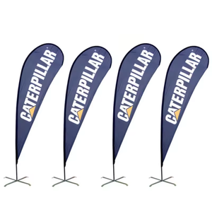 Proveedores impresos de banderas de playa de plumas personalizadas con base de agua, pancartas voladoras de lágrima de doble cara, publicidad deportiva barata de 15 pies - Product Image 1