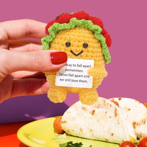 Divertido Taco emocional positivo Crochet Taco Crochet patata socio juguete con tarjeta positiva divertidos regalos <span class=keywords><strong>de</strong></span> mordaza para cumpleaños Navidad - Product Image 4