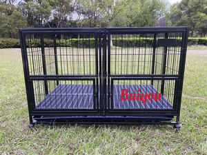 Cage à animaux de compagnie pliable en fer noir écologique à vente chaude pour reptiles, plateaux en plastique, 43x30x31 pouces, glissière horizontale - Product Image 4