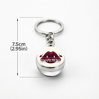 Pendentif clé double face personnalisable lèvres de vampire tendance, accessoires de sac en métal, cadeaux