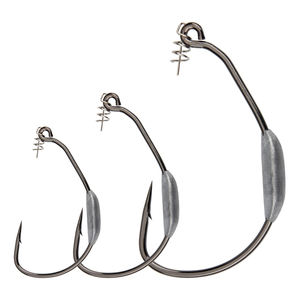 Spinpoler lestée barbelé <span class=keywords><strong>Raptor</strong></span> crochet Swimbait Offset crochet Twistlock goupille de centrage ver souple leurre sans mauvaises herbes Jig Tackle eau salée - Product Image 1