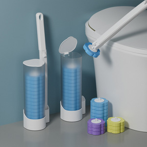 Sikat Toilet sekali pakai, dengan dudukan sistem Pembersih mendalam Toilet sekali pakai, Kit tongkat Toilet untuk kamar mandi wastafel bak mandi