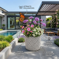 Pot de fleurs géométrique moderne en ciment, jardinière extérieure en béton pour la décoration de jardin et de cour