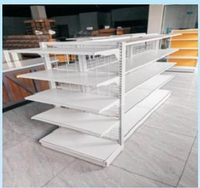 Étagère de supermarché commerciale miniature personnalisée avec construction en fer et plastique, finition antirouille, design réglable pour l'affichage des fruits