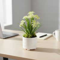 Mini plante artificielle en pot de buis, écologique, ignifuge, feuillage dense, résistante aux intempéries, pour bureau, cloison de bureau, intérieur
