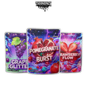 שקיות מיילר מותאמות אישית 3.5 גרם 14 גרם אטומות לריח עם לוגו מותאם אישית, שקיות מיילר עומדות, אריזות מיילר קאלי, רוכסן בטיחותי לילדים, ייצור במפעל - Product Image 1