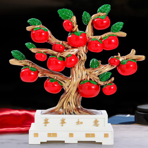 Persimmon <b>Tree</b> Ornament Resin Decorative Plant For Home Living Room Entryway Housewarming Gift - Product Image 1
