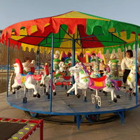 Manège portable sur remorque pour enfants et adultes, carrousel extérieur pour enfants, à vendre