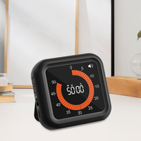 Timer Hitung Mundur LED Digital Besar dengan Kenop Bundar Bahan Plastik Ramah Lingkungan untuk Penggunaan Dapur & Kantor Hitam & Putih