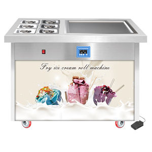 MUXUE เครื่องทำไอศกรีมทอด,เครื่องทำไอศครีมโยเกิร์ตผลไม้สำหรับอาหารรถยนต์กระทะเดี่ยวพร้อม<span class=keywords><strong>ถาด</strong></span>6<span class=keywords><strong>ถาด</strong></span> - Product Image 2