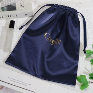 Bolsa de satén al por mayor con cordón para zapatos y lencería, con logo personalizado impreso, para ropa, paquetes de cabello, almacenamiento de pelucas, bolsa de seda antipolvo - Product Image 3