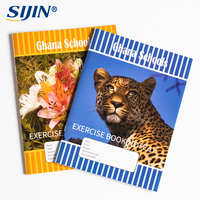 Cahier d'exercices pour étudiants du Ghana 18x24cm, ligné simple, 80 pages, couverture personnalisée, fournitures scolaires, vente en gros directe d'usine