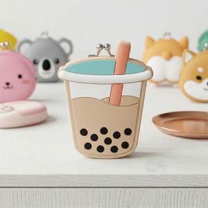 Monedero de Silicona con Cierre de Beso, Diseño Kawaii 3D de Animales y Frutas, con Logotipo Personalizado, Llavero, Estuche para Auriculares, Regalo para Niños, Venta al Por Mayor - Product Image 3