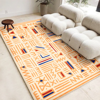 Moroccan Geometric Area Rug,Large Size Boho Ins Style Floor Carpet,Easy Care Home Mat for Living Room Sofa Bedroom Bedside Decor