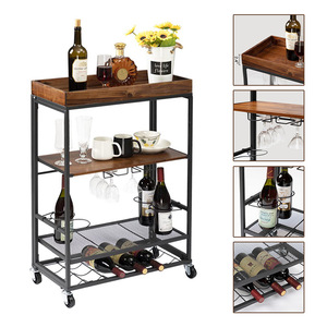New cross-border hot-selling food cart, <b>foldable</b> food cart, hotel food delivery cart, tea cart, kitchen storage rack - Product Image 4