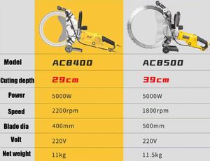 Sierra Circular Eléctrica de Alta Calidad AC8400, Profundidad de Corte de 290 mm, Máquina de Corte de Paredes de Hormigón, Sierra Circular - Product Image 4