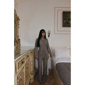 Conjunto de Pijama a Rayas Color Crema para Mujer Velma - Product Image 1