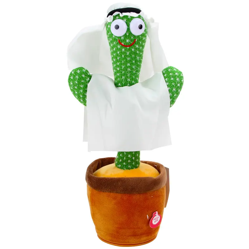 Nouvelle arrivée personnalisé lumineux mignon en peluche danse cactus Arabe jouets