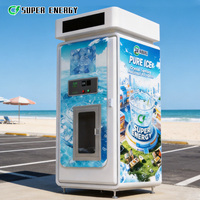 Distributeur automatique de glace commercial extérieur, machine à glace libre-service avec paiement par pièces et code QR pour supermarchés et stations-service