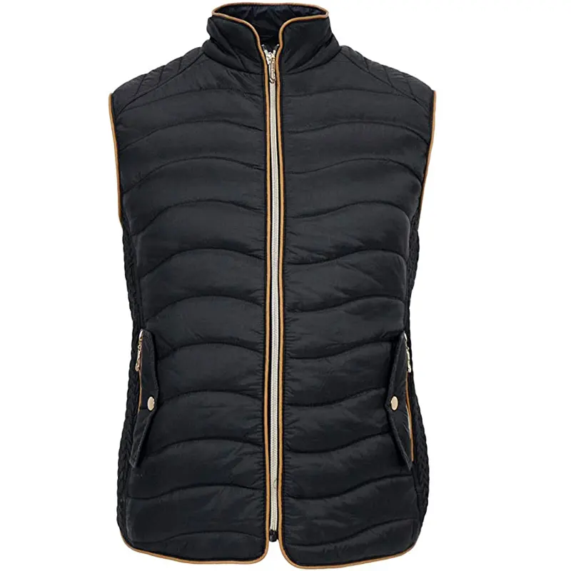 customization Winter Fashion Black Padded Wholesale Jacket Body Warmer Women