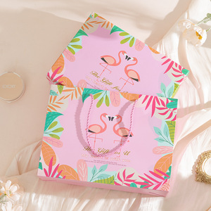 Recyclable Cartoon Flamingo Pattern Cardboard Gifts <b>Box</b> Large Capacity Cosmetics Wedding <b>Candy</b> Storage Paper Gift Boxes - Product Image 2