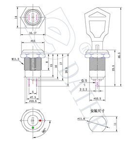 0.5A 250VAC 2 <span class=keywords><strong>Broches</strong></span> SUR OFF 2 Position Clé Serrure à Clé - Product Image 2