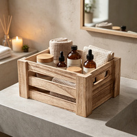 Caisse de rangement en bois personnalisée, boîte organisatrice en bois à lattes ouvertes empilable, caisse en bois de style campagnard pour le stockage des fruits et légumes