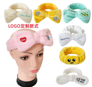 Fascia per Capelli in Spugna Morbida Elastica con Logo Personalizzato per Trucco, Stile Europeo e Americano, Accessorio Quotidiano per Donne 6x20cm - Product Image 2