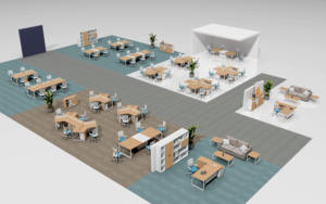 โต๊ะคอมพิวเตอร์สำนักงานสีวอลนัทขาว + ขาเหล็กสีดำ โครงโลหะ โต๊ะเขียนหนังสือสำหรับโฮมออฟฟิศ ชุดโต๊ะกลุ่มพร้อมที่เก็บของ - Product Image 4