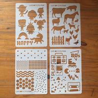 Pochoirs de dessin en plastique, 7 pièces, nouveau design, pour Journal Alphabet, embellissement, ensemble artistique