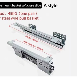Modern Three-Section Guide Kitchen <b>Drawer</b> <b>Slides</b> Steel Tube Pull Basket Damping Track Blue <b>Slide</b> Rail Thickened Buffer Side - Product Image 5