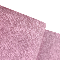 Tissu artificiel à texture litchi de couleur unie et mate avec design uni cuir synthétique décoratif PU en relief pour chaussures/sac/portefeuille