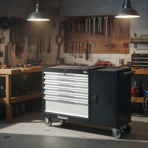 Fasano Tools 109V 6-<b>Drawer</b> Rolling Tool Cabinet With Lockable Doors And Wheels For <b>Workshop</b> Storage - Product Image 3