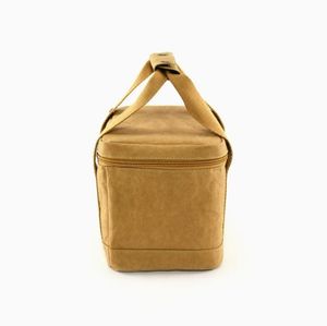 Sac isotherme personnalisé en papier kraft lavable avec logo, capacité 20L, sac à déjeuner imperméable pour pique-nique homme et femme - Product Image 3
