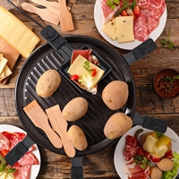 Portable Mini poêle à rôtir antiadhésive double table à fromage aux chandelles poêle à fondre spatule à griller pour fromage Raclette fromage grillé